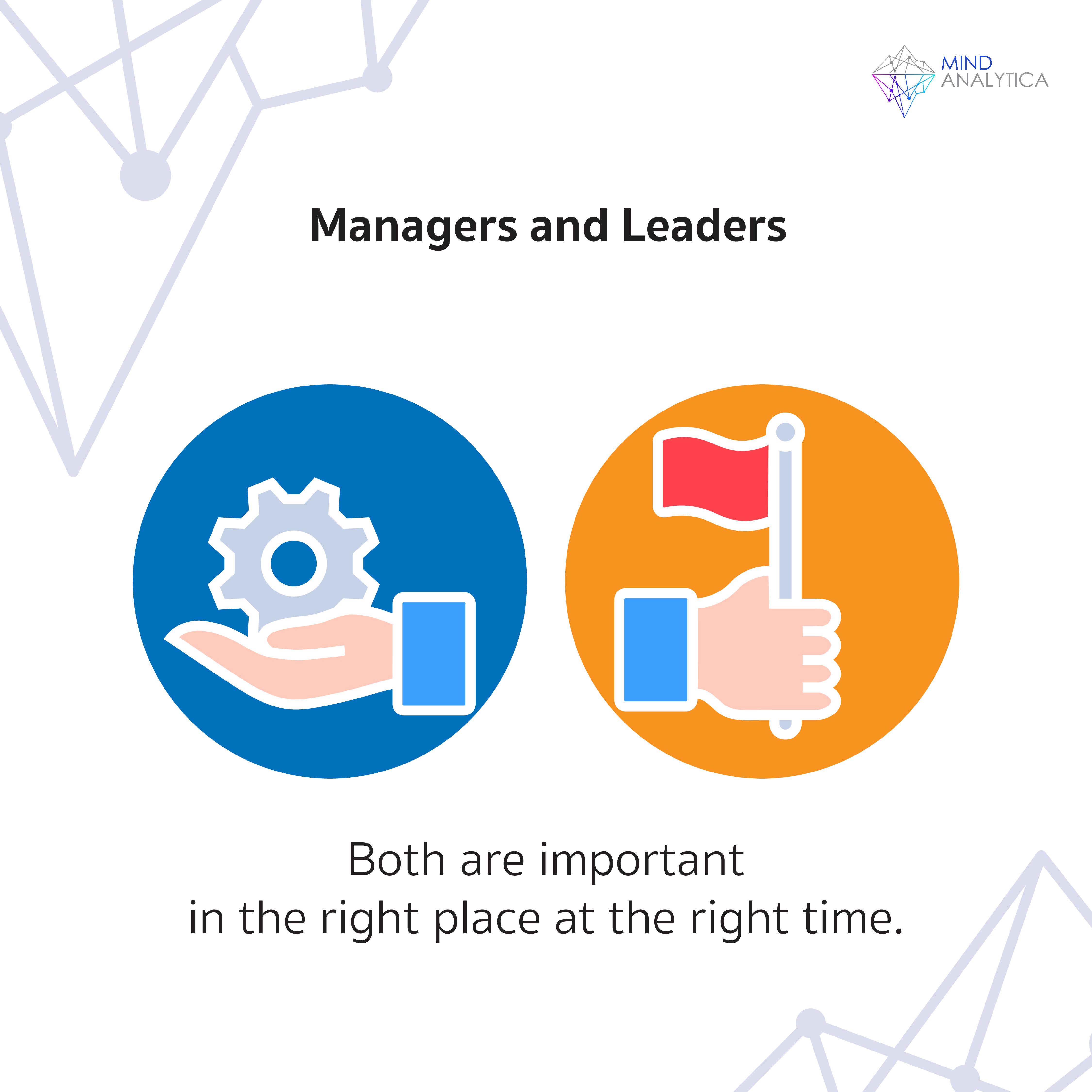 Managers and Leaders: Both are Important at the Right Place in the Right Time